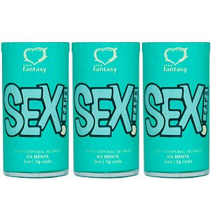 Kit 03 Bolinha Beijável Menta ICE Sex Caps 02 Unidades Sexy Fantasy - Sexshop