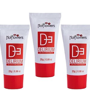 Kit 03 Gel excitante Umectante Delirium Hot Flowers - Sexshop