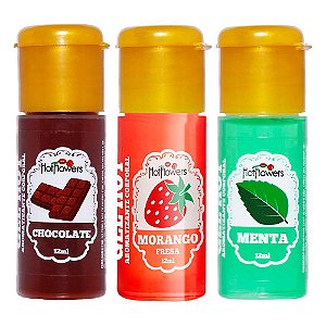 Kit 03 Gel Hot Aromatizante 12ml HotFlowers - Sexshop