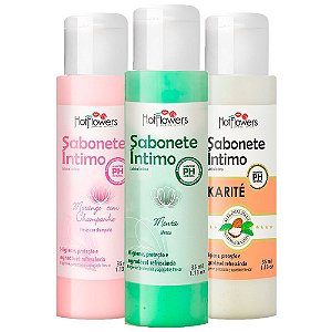 Kit 03 Sabonete Íntimo 35ml Hot Flowers - Sexshop