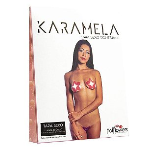 Kit 03 Tapa Sexo Estrela Morango com Champanhe Karamela Cosmétivel Hot Flowers - Sex shop