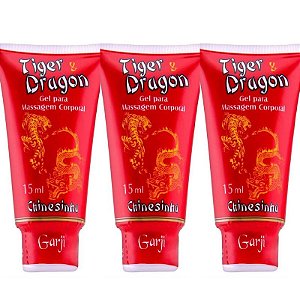 Kit 03 Tiger e Dragon Pomada Chinesinha 15ml Garji - Sex shop