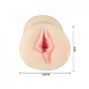 Masturbador Vagina Dupla em Cyberskin com Cápsula Vibratória - PASSION LADY DALE - Sexyshop