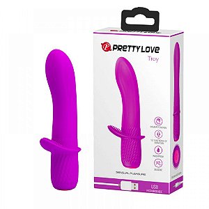 Mini Vibrador Recarregável com 12 Modos de Vibração - PRETTY LOVE TROY - Sex shop