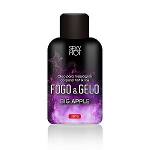 Óleo para massagem beijável FOGO E GELO - Big Apple - Sexshop