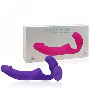 Vibrador Penetrador Strapless Em Silicone Macio Recarregável Com Controle Wireless -Double Rider