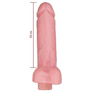 Pênis com Vibrador e escroto 19,5x5,5cm Hot Flowers - Sex shop