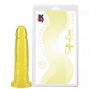 Pênis Consolo Realístico macio Amarelo 13,5x3,3 cm - Sexshop