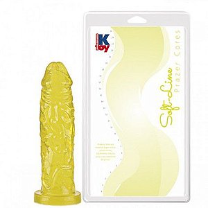 Pênis Consolo realístico macio Amarelo 14,5X3,4CM - Sexshop