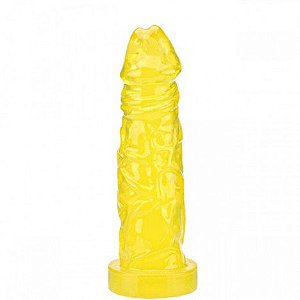 Pênis Consolo Realístico Macio Amarelo 17,5x4cm - Sexshop