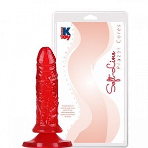 Pênis Consolo Realístico Vermelho macio 13X3,3cm - Sexshop