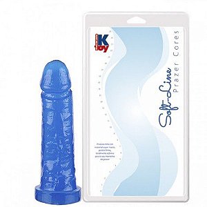 Pênis gostoso e macio Azul 17,5x4 cm - Sexshop