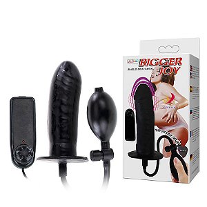 Pênis Inflável em Silicone Macio Com Vibrador 16 x 4,8 Cm- Sex shop