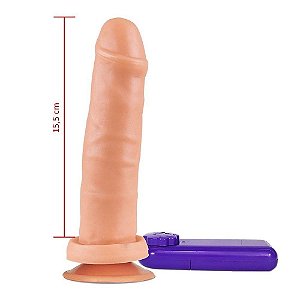 Pênis Real com ventosa e Vibrador Fogo da Paixão 16x4,2 Hot Flowers - Sex shop