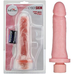 Pênis Real em Cyber Skin com Vibrador 16x4cm Hot Flowers - Sex shop