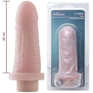 Pênis Real Pequeno com vibrador e controle interno CyberSkin HOT FLOWERS - Sex shop