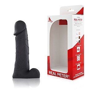 Penis Real Peter Love Preto 18x3,5cm - Sexshop