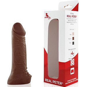 Pênis Real Peter Massageador Marrom - 3,5x15cm - Sex Shop