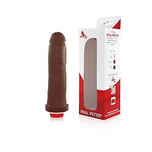 Pênis Real Peter Taurus com Vibrador Marrom 19x4,5cm - Sex shop