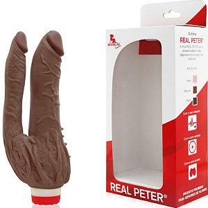 Pênis Real Peter vibrador Duplo Internacional Marrom - Sex Shop