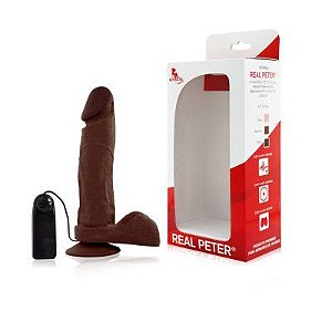 Pênis Real Peter Vibrador Marrom Boss - 4,5 x 19 cm - Sex Shop