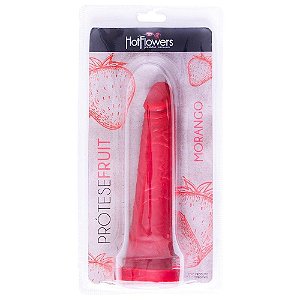 Pênis Realista Aroma Fruit Morango 18x4 Hot Flowers - Sex shop