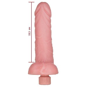 Pênis Realista com Escroto e Vibrador 21,5x5cm Hot Flowers - Sexshop