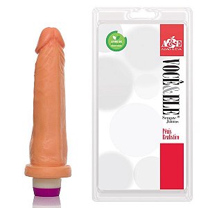 Pênis Realístico 18cm com Vibrador Pele - Sex shop