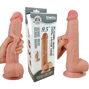 Pênis LOVETOY com Camada de Dupla Intensidade Realística 24,5 cm - SLIDING-SKIN DUAL LAYER DONG - Sexshop