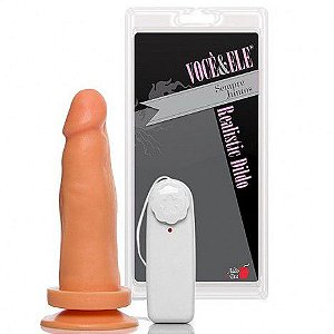 Pênis Realístico 6 com Ventosa e Vibrador Pele - Sexshop