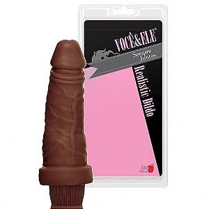 Pênis Realistico 6 com Vibro Modelo A Marrom - Sex shop