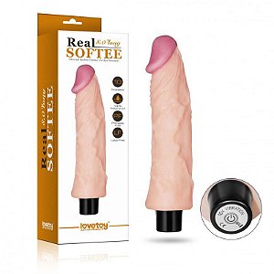 Pênis realístico com glande saliente e 10 vibrações impulse - REAL SOFTEE - Sexshop