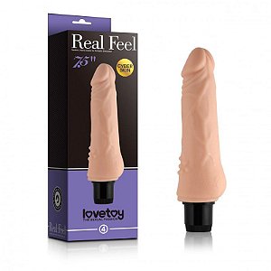 Pênis realístico com saliências massageadoras e vibração - LOVE TOY REAL FEEL 4