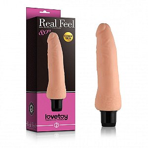 Pênis Realístico com Veias e Saliências Massageadoras e Vibração Multivelocidade - LOVETOY REAL FEEL 2 - Sexy shop