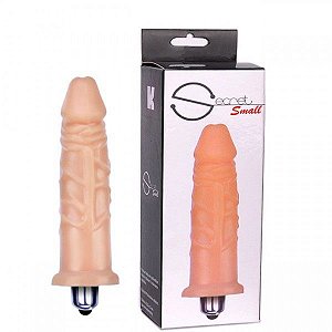 Pênis Realístico com vibrador 12x3cm Bege - Sexshop