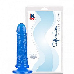 Pênis Realístico Consolo Azul macio 17,5x3,8CM - Sexshop