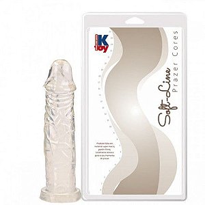 Pênis em Silicone Translucido Dildo Macio 17,5 x 3,8 Cm