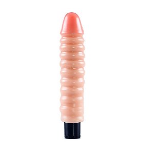 Pênis realístico de 20 cm com ondulações e vibrador - LoveToys - Sexshop