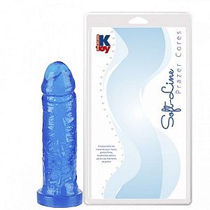 Pênis realistico gostoso e macio Azul 19,5 x 4 cm - Sexshop