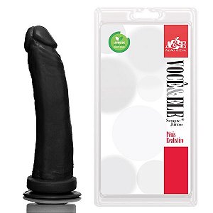 Penis Realístico Em Silicone Macio Preto Prótese 10 Com Ventosa - Sex Shop