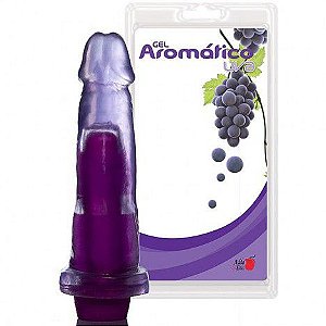 Pênis Realístico Prótese Gel Aroma Uva - 16x4 cm com vibrador - Sexshop