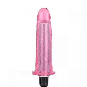 Pênis Realístico translucido com Vibrador Rosa 15x3,3 - Sexshop