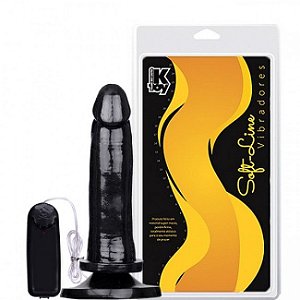 Pênis Realístico vibrador e ventosa Preto - Sexshop