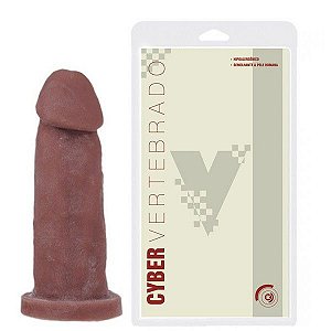 Pênis realístico, com vértebra interna 19x4,5cm Marrom - Sexshop