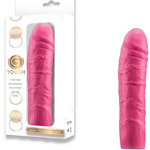 Pênis Rosa Realístico G-Touch - 6.5" 10 Rhythms Rechargeable Silicone Vibrator - Sex shop