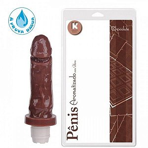 Pênis Vibrador Realístico Aromatizado Chocolate 17x4cm