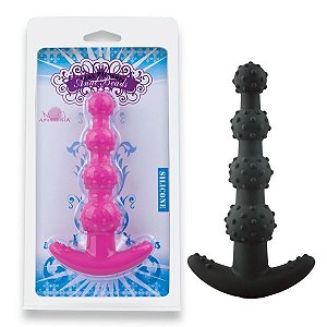 Plug anal bolinhas estimuladores em silicone - Sex shop