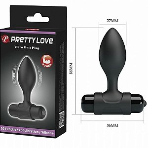 Plug Anal em Silicone Macio Com Vibrador Butt Plug - Pretty Love - Sexshop