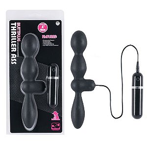 Plug anal duplo com 10 vibrações Preto - BUTTPLUG THRILLER ASS - NANMA - Sexyshop