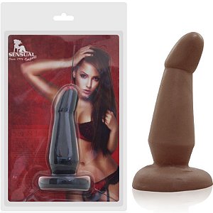 Plug Anal Top SexReal Peter Marrom 13 Cm - Sex Shop